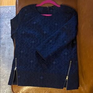 J. Crew Textured Top, Navy Blue - Sz 00